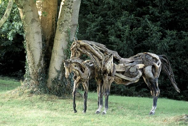 Wooden animals art