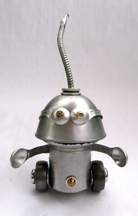 Robot orphan sculptures by Brian Marshall