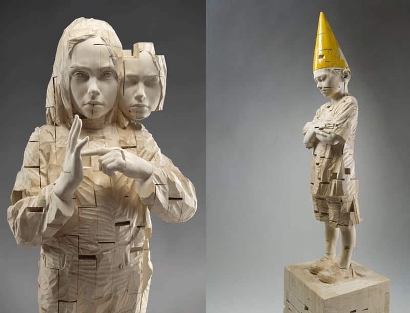 Wood Sculptures by Gehard Demetz