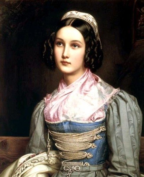 girl painting from 19th century