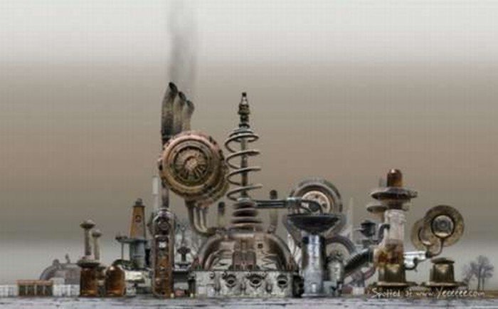 steampunk city