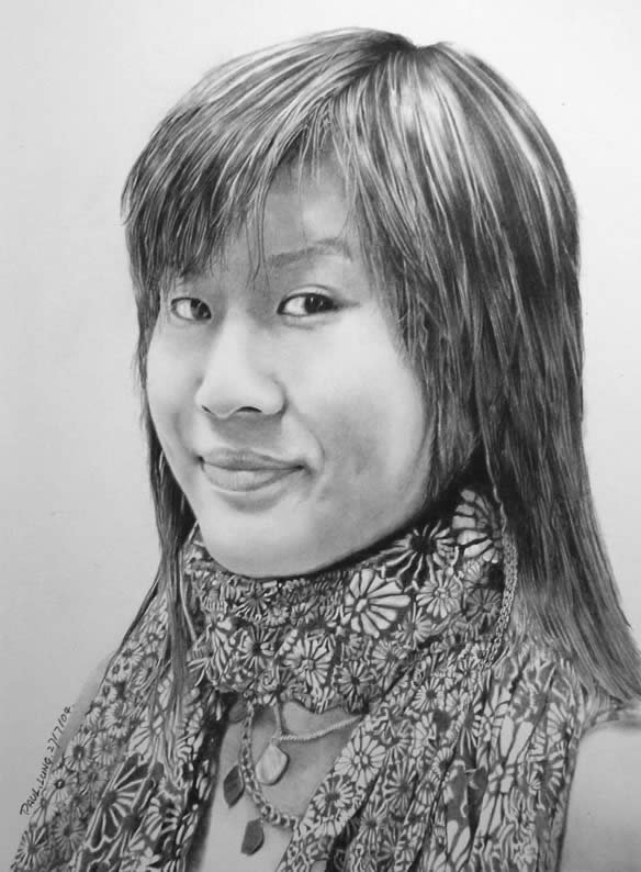 pencil drawing female portrait