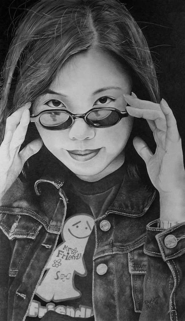 pencil drawing female portrait