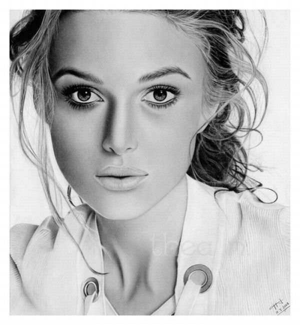 pencil drawing female portrait