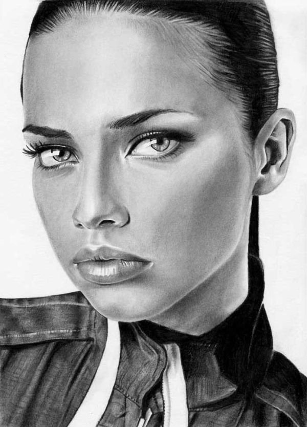 pencil drawing female portrait