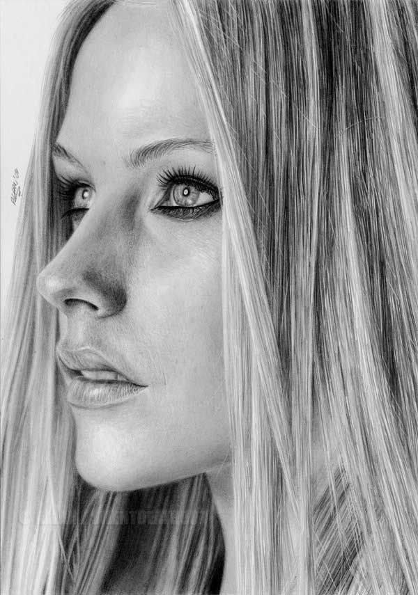 pencil drawing female portrait