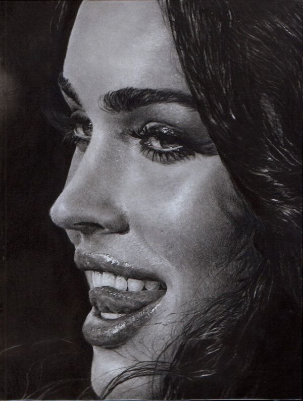 pencil drawing female portrait