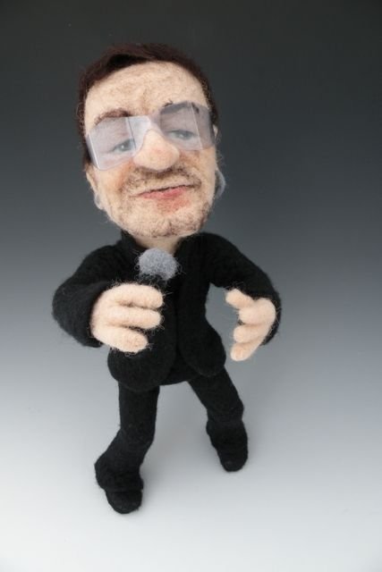 Needle felted celebrities by Kay Petal