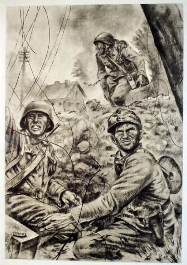 Word War II pencil drawing