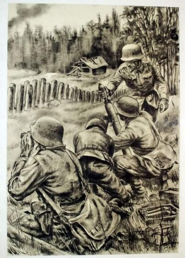 Word War II pencil drawing