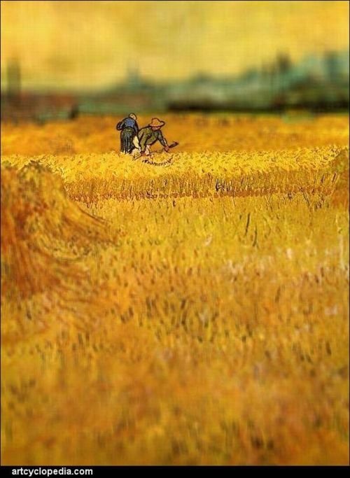 Vincent Van Gogh's painting with tilt-shift effect