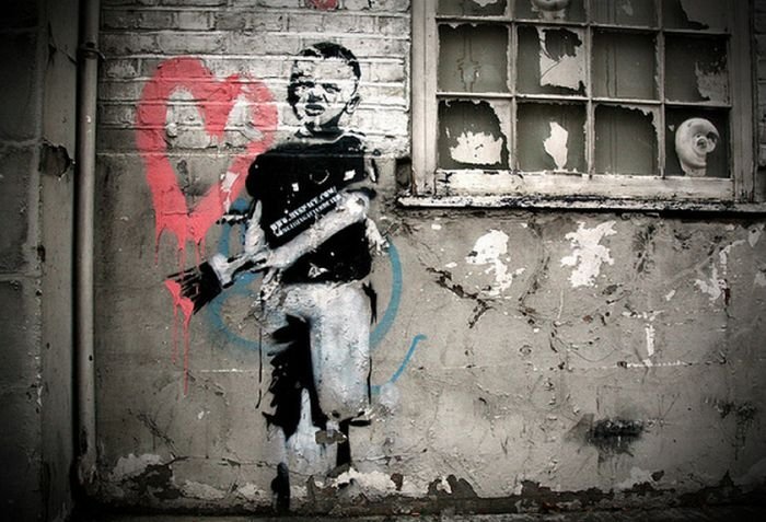 Graffiti drawings by Banksy