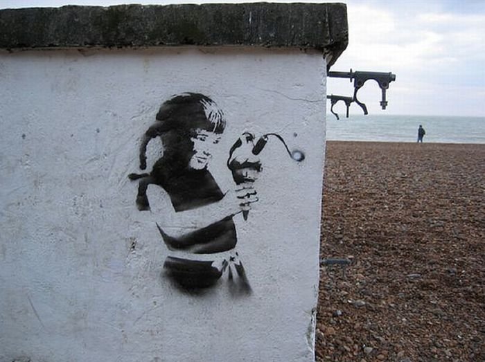 Graffiti drawings by Banksy