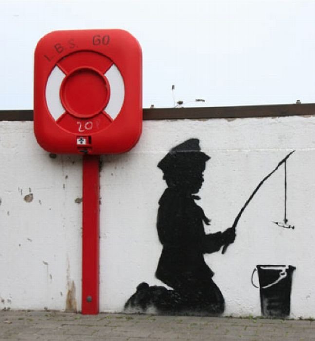 Graffiti drawings by Banksy