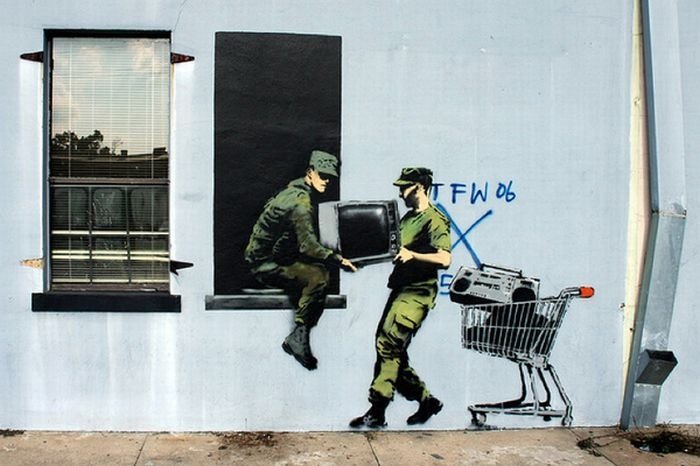 Graffiti drawings by Banksy
