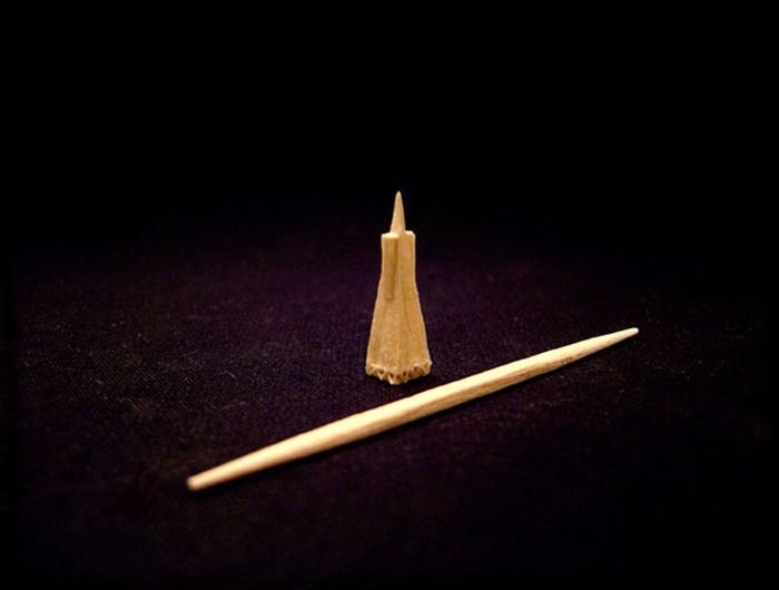 one toothpick tiny sculpture