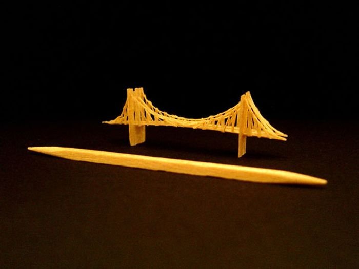 one toothpick tiny sculpture