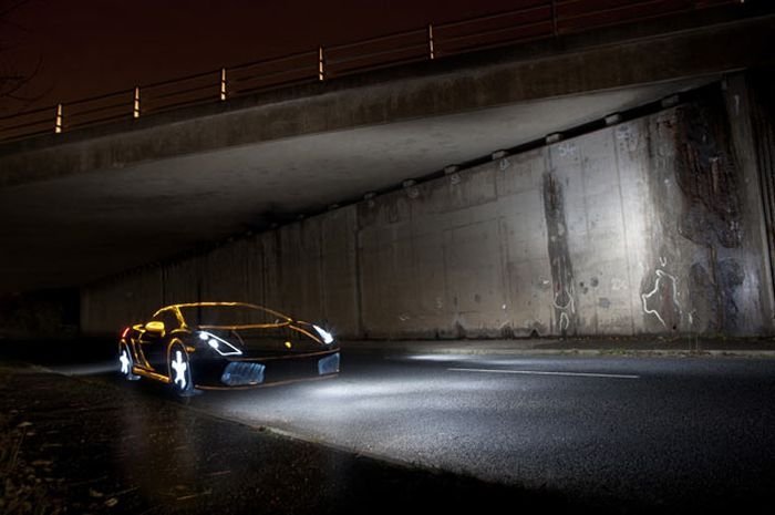 Light graffiti, London, United Kingdom