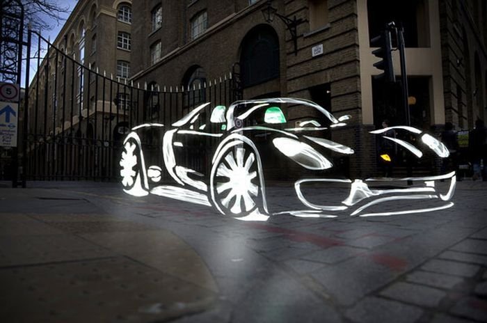 Light graffiti, London, United Kingdom