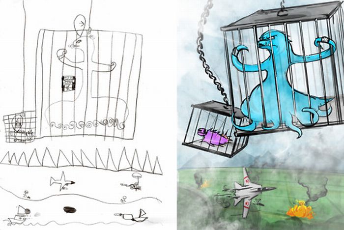 Re-imagining kids' drawings by Garrett Miller