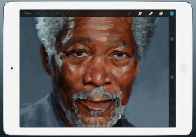 Morgan Freeman iPad drawing by Kyle Lambert