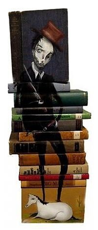 TopRq.com search results: artwork on spines of stacked books