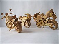 TopRq.com search results: Miniature wooden motorcycles by Vyacheslav Voronovich