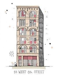 Art & Creativity: Buildings in New York City, illustration by James Gulliver Hancock