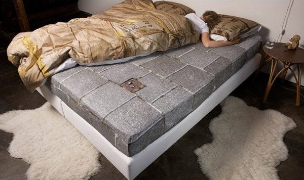 homeless bed from cardboard boxes
