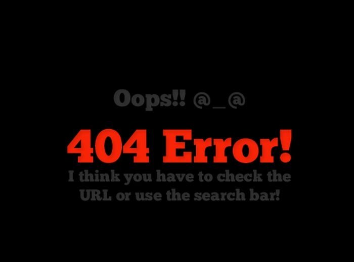 HTTP 404 error page