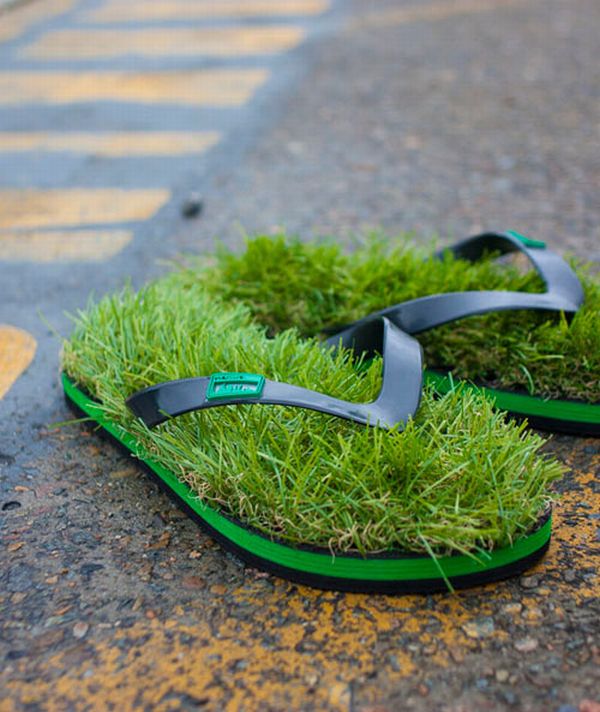 grass flip flops