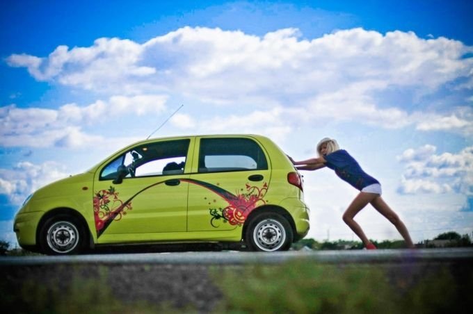 girl with a car