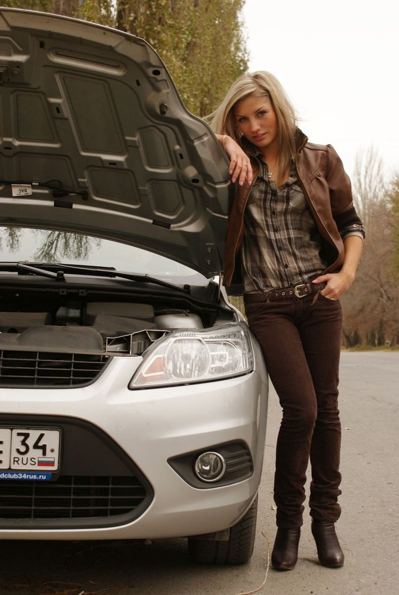 girl with a car