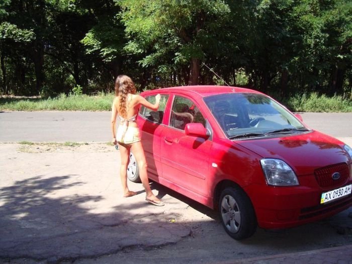 girl with a car