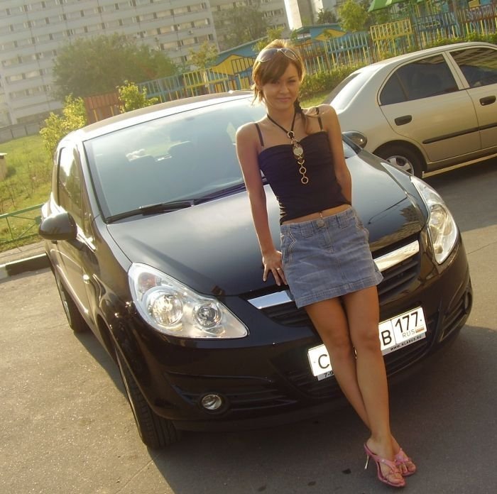 girl with a car