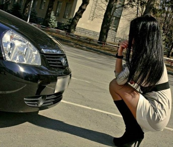 girl with a car