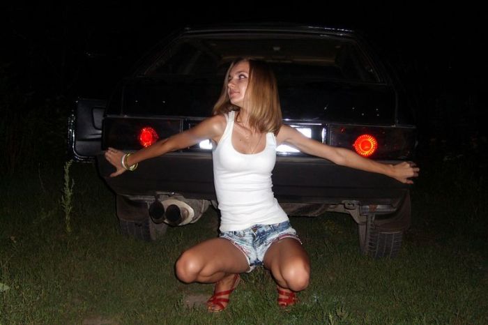 girl with a car