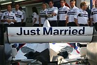 TopRq.com search results: Bmw Sauber Have Put Just Married On The Rear Villeneuve To Celebrate His Marrage Silverstone 2006-06-08