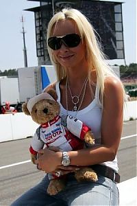 TopRq.com search results: Cora Schumacher Wife Of Ralf Schumacher With Toyota Mascot Hockenheim 2006-07-30