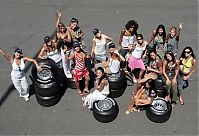 Motorsport models: Girls In The Paddock With Tires Magny Cours 2006-07-14