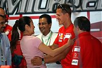 Motorsport models: Michell Yeoh Girlfriend Of Jean Todt With Michael Schumacher Monza 2006-09-09