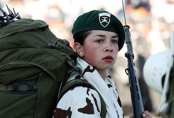 girl in a military