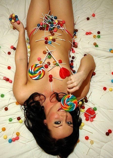 girl with sweets