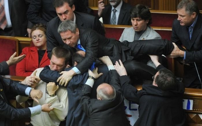 fight in the parliament of Ukraine