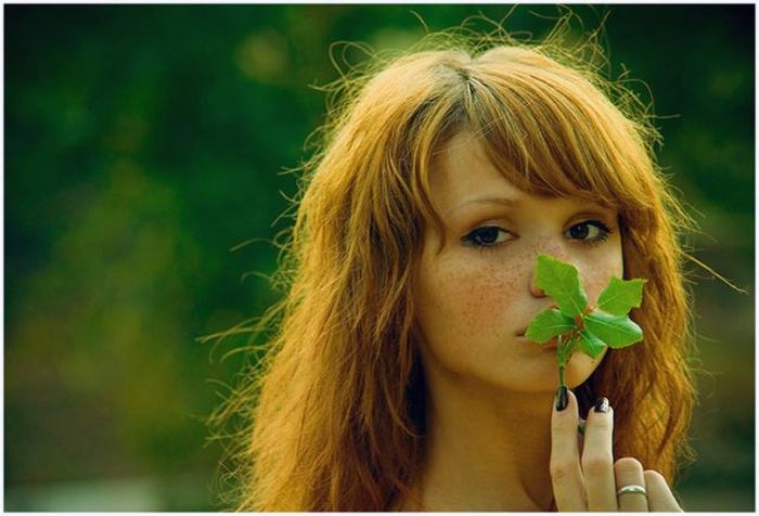 young red haired girl portrait