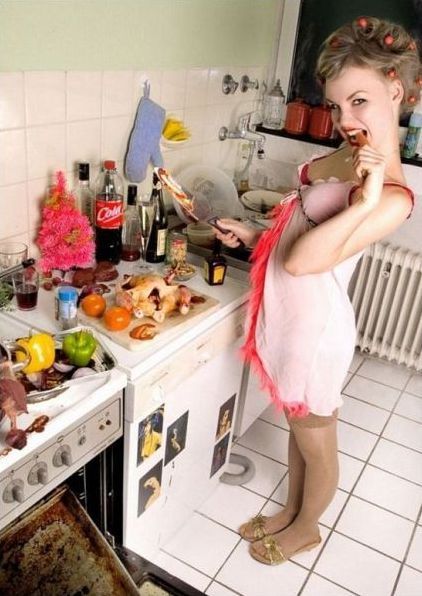 young girl in the kitchen