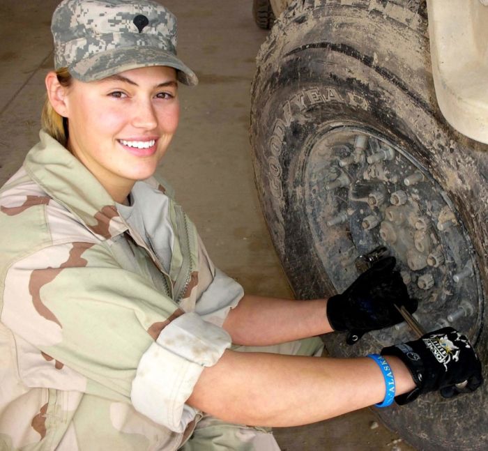 girl in a military