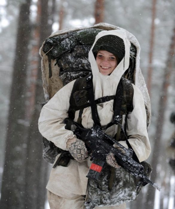 girl in a military