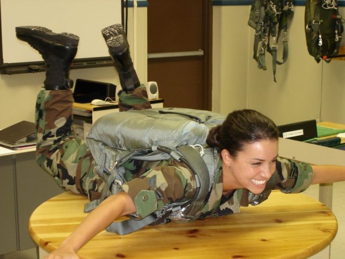 girl in a military