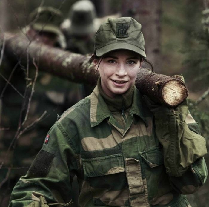 girl in a military